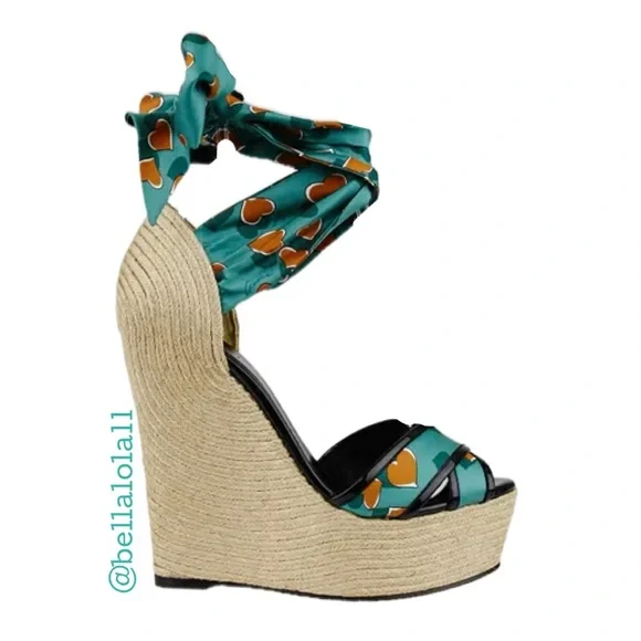 AUTHENTIC GUCCI RUNWAY WEDGE SANDALS - Picture 14 of 17